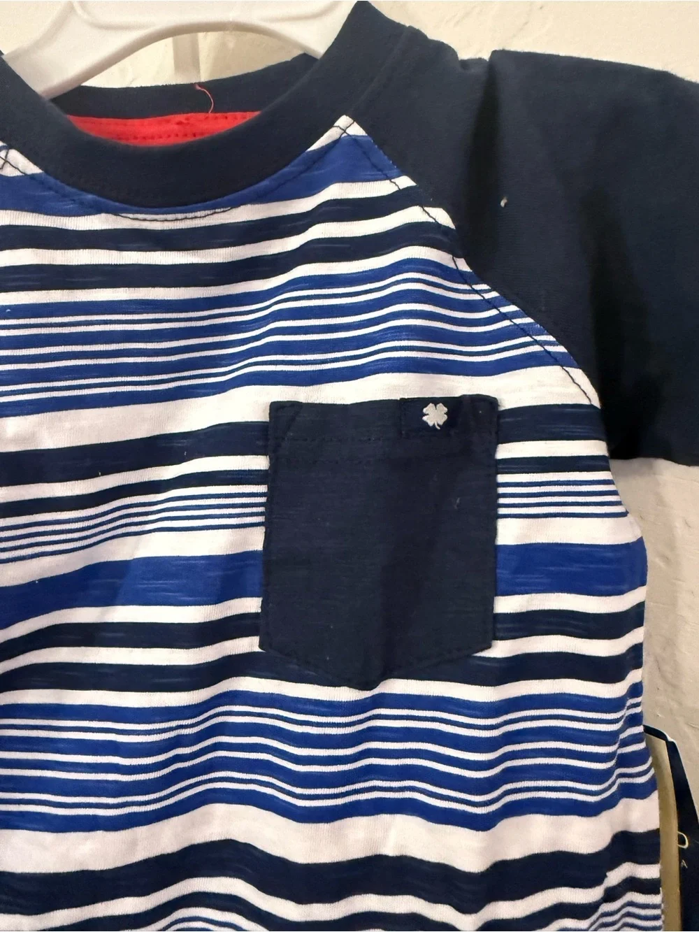 Lucky Brand Navy, White & Blue Striped Short Sleeve Tee